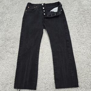 Levi’s Men’s 501 Straight Leg Jeans Black Button Fly Size 29x30‎ (Fits 27x25)